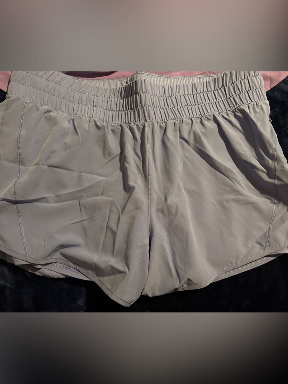 Women's Athletic Shorts — Light Gray Performance Running Shorts